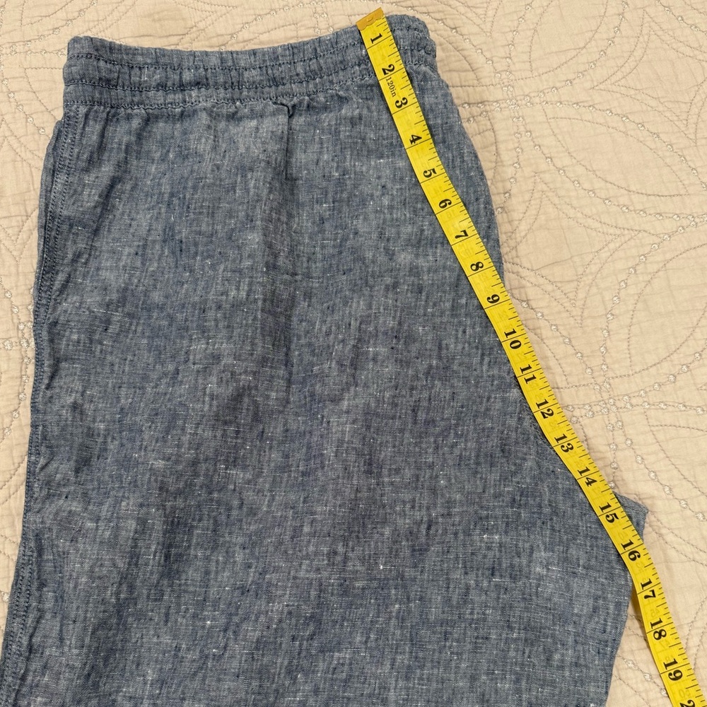 NWT L.L. Bean 100% Linen Pants Size 20 Blue Drawstring Elastic Waist Relaxed - Picture 5 of 10